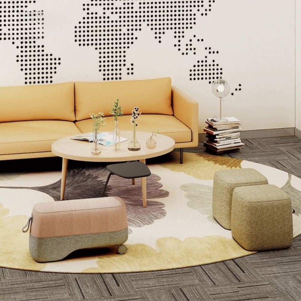 Vessel-C Office Mobile Sofa Bench Pouf with Side Table
