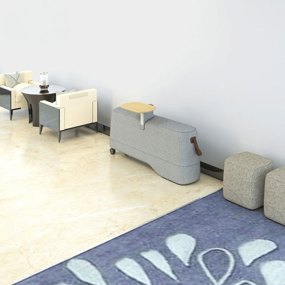 Vessel-D Office Mobile Sofa Bench Pouf with Side Table