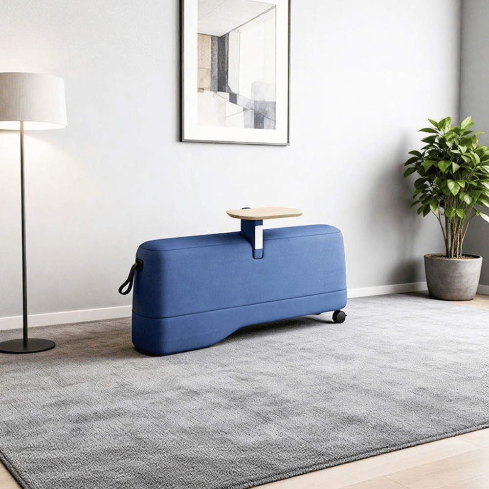 Vessel-D Office Mobile Sofa Bench Pouf with Side Table