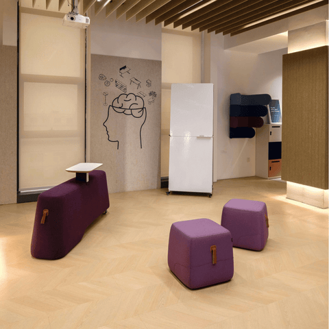 Vessel-D Office Mobile Sofa Bench Pouf with Side Table