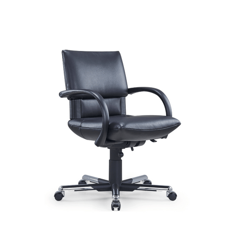 Vintage-L Classic Low Back Genuine Leather Office Conference Chair