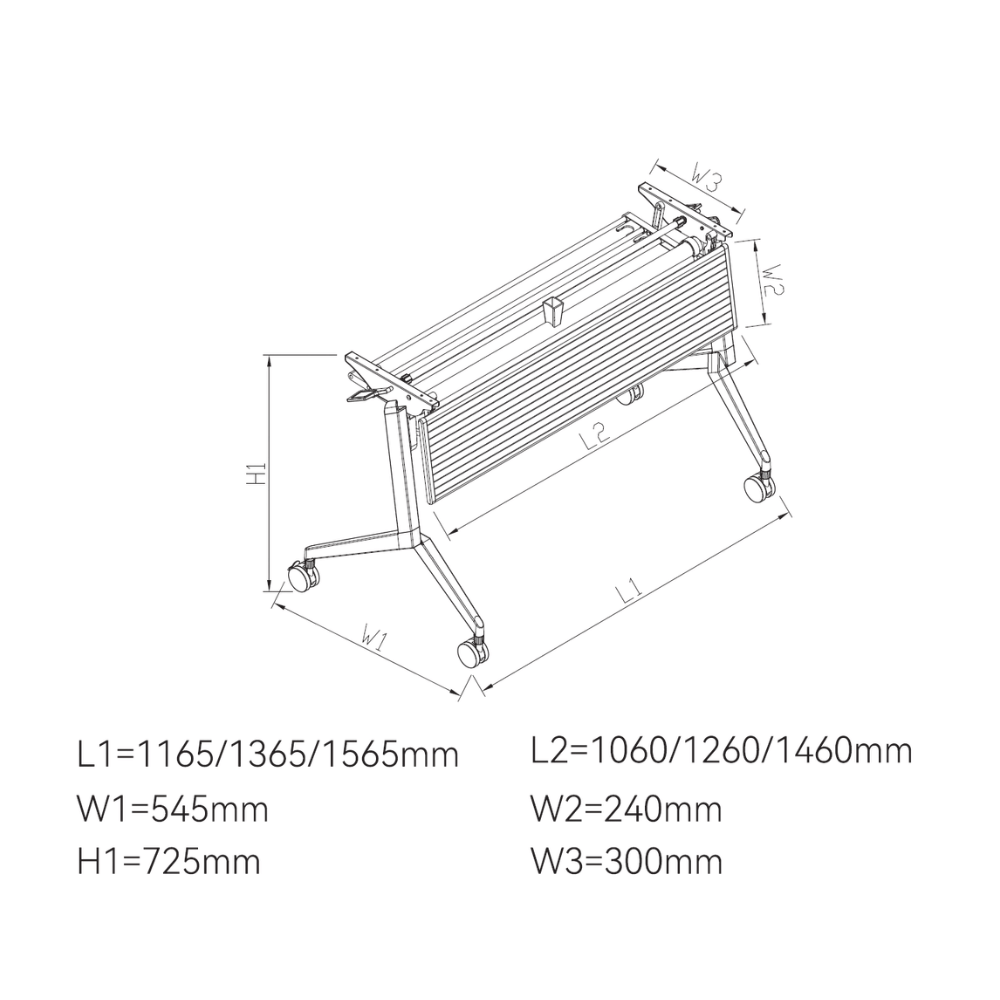Vita Modular Training Desk Mobile Folding Table