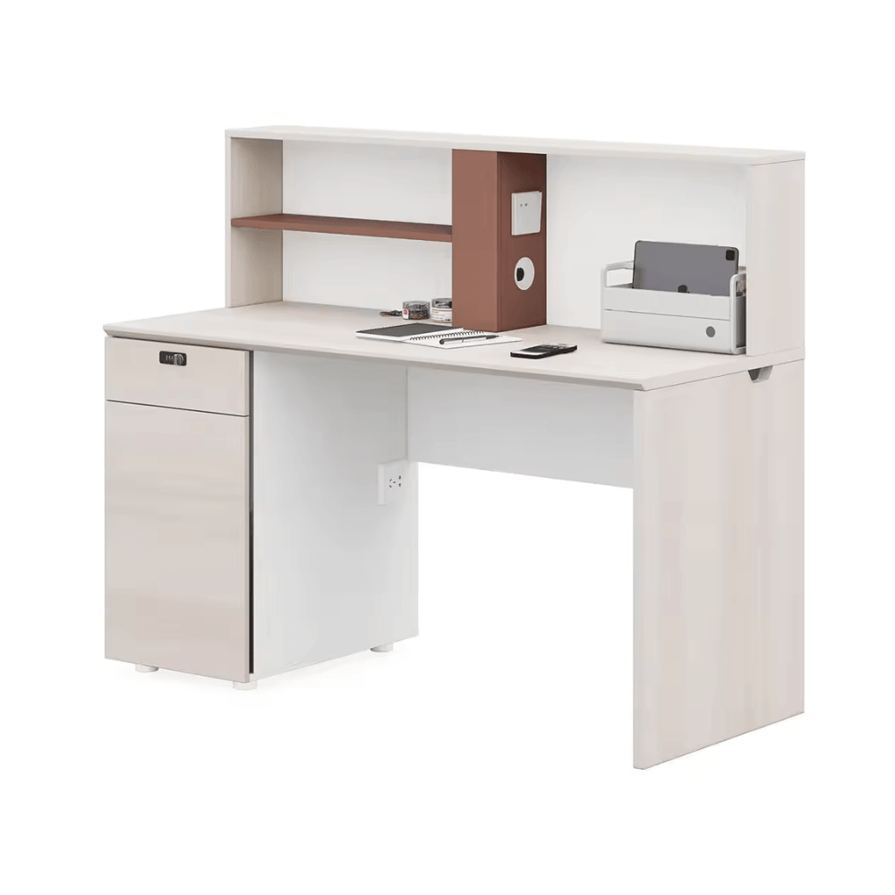 Wallace-A Office Desk with Storage Hutch and Cabinet - Gavisco Office Furniture