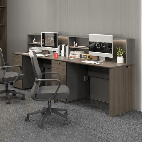 Wallace-A Office Desk with Storage Hutch and Cabinet - Gavisco Office Furniture