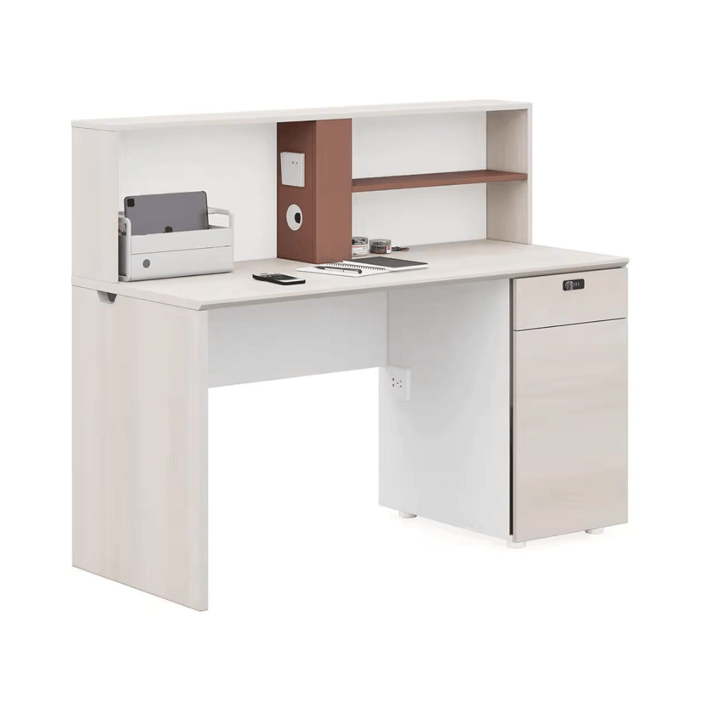 Wallace-A Office Desk with Storage Hutch and Cabinet - Gavisco Office Furniture