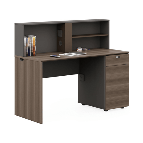 Wallace-A Office Desk with Storage Hutch and Cabinet - Gavisco Office Furniture