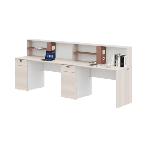 Wallace-A Office Desk with Storage Hutch and Cabinet - Gavisco Office Furniture