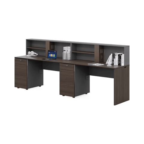 Wallace-A Office Desk with Storage Hutch and Cabinet - Gavisco Office Furniture