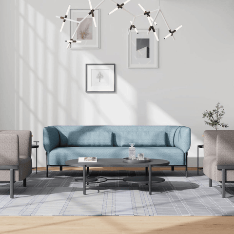 Willow Three Seater Modern Leather Office Lounge Sofa - Gavisco Office Furniture