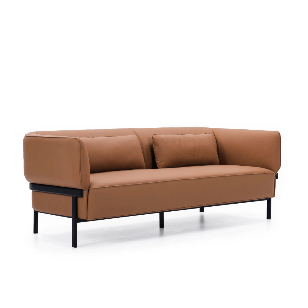 Willow Three Seater Modern Leather Office Lounge Sofa - Gavisco Office Furniture