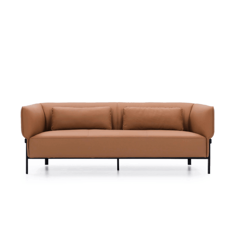 Willow Three Seater Modern Leather Office Lounge Sofa - Gavisco Office Furniture