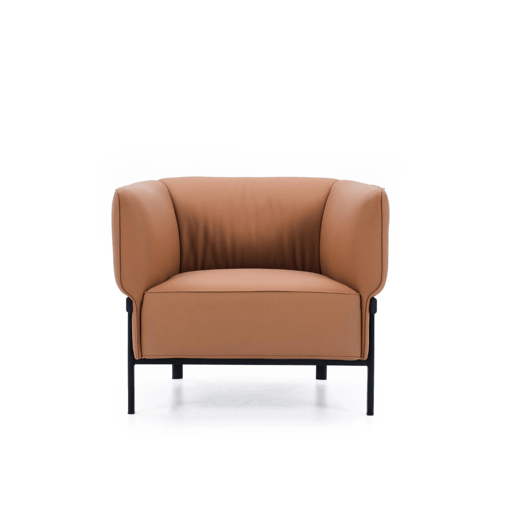 Willow Single Seater Modern Leather Office Lounge Sofa - Gavisco Office Furniture