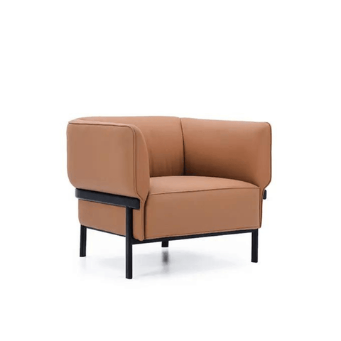 Willow Single Seater Modern Leather Office Lounge Sofa - Gavisco Office Furniture