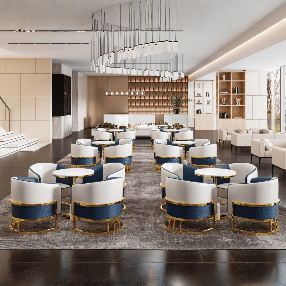 Winsor Luxury Hotel Leather Barrel Lounge Chair
