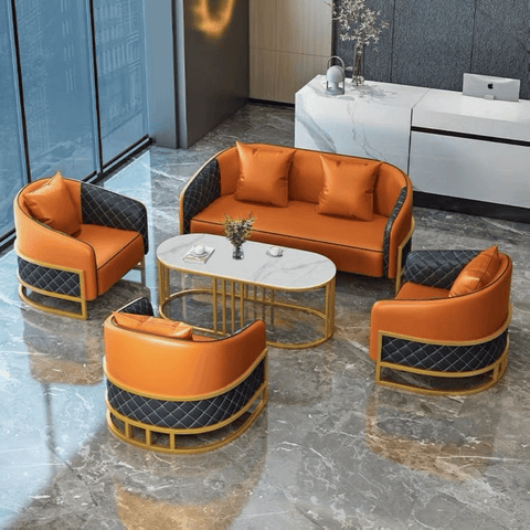 Winsor Luxury Hotel Leather Barrel Lounge Chair