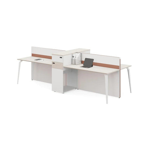 Wise-E Office Desk Workbench with Partition and Tall Side Storage Cabinet - Gavisco Office Furniture