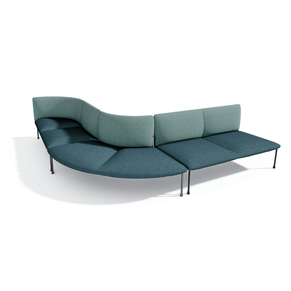 Wonka Modern Office Fabric Curved Modular Lounge Sectional Sofa