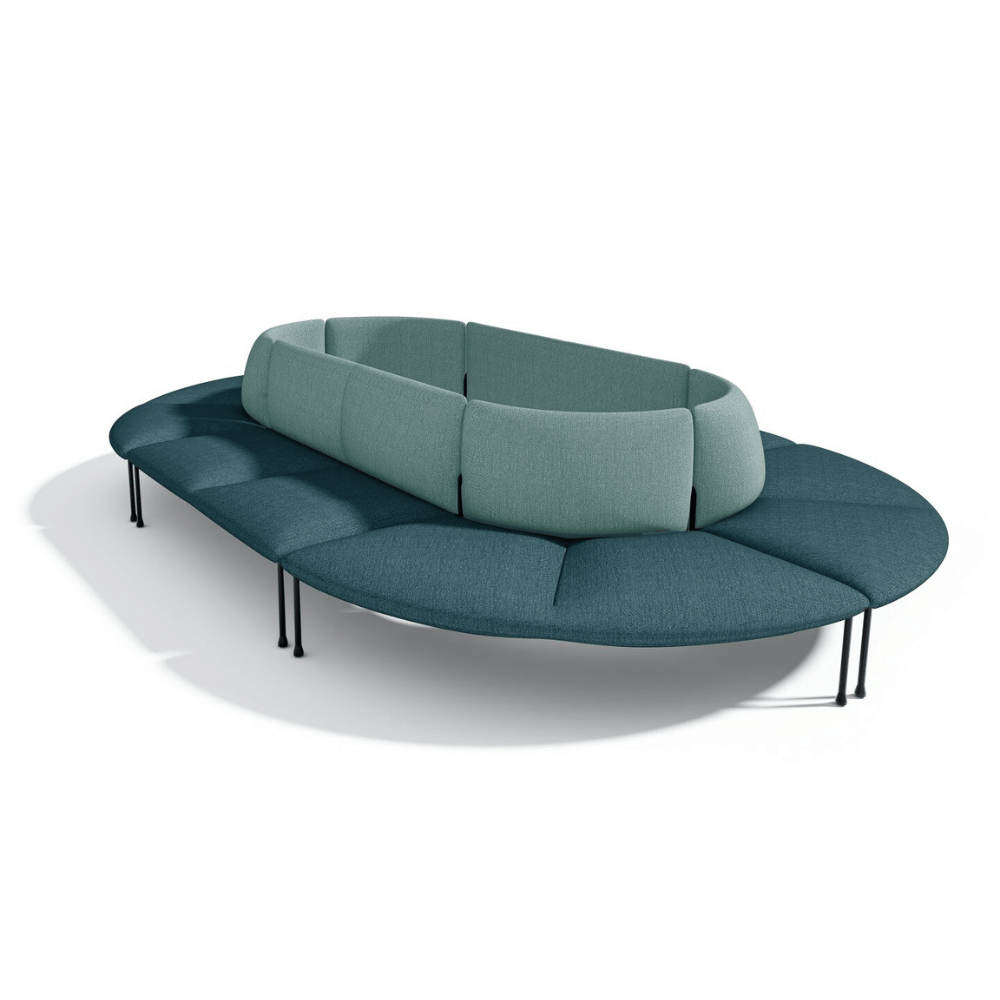 Wonka Modern Office Fabric Curved Modular Lounge Sectional Sofa