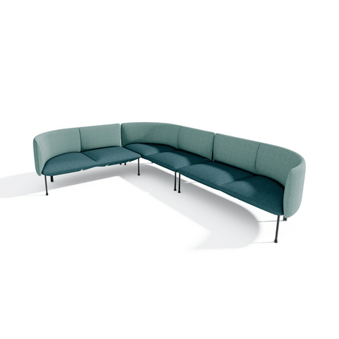 Wonka Modern Office Fabric Curved Modular Lounge Sectional Sofa