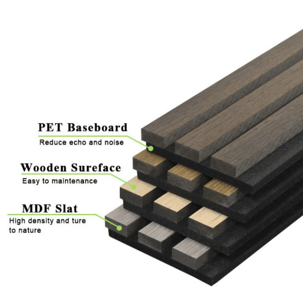 WS01 Acoustic Wood Slat PET Wall Panel