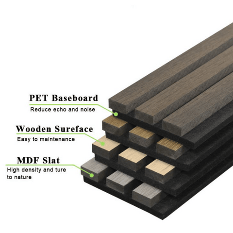 WS01 Acoustic Wood Slat PET Wall Panel