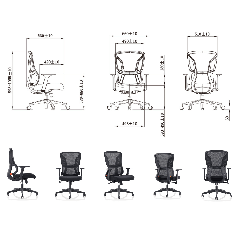 Yark-M Mid Back Ergonomic Office Chair - Gavisco Office Furniture