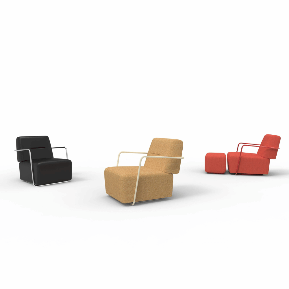 Yun Modern Lounge Sofa Armchair with Ottoman