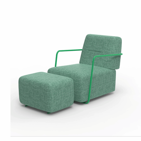 Yun Modern Lounge Sofa Armchair with Ottoman