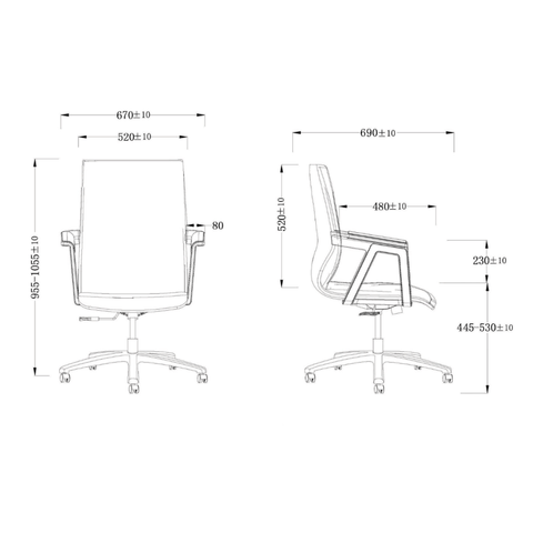 Zoid-M Mid Back Office Leather Executive Chair