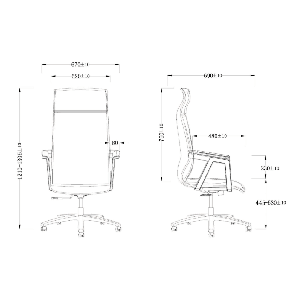 Zoid High Back Office Leather Executive Chair