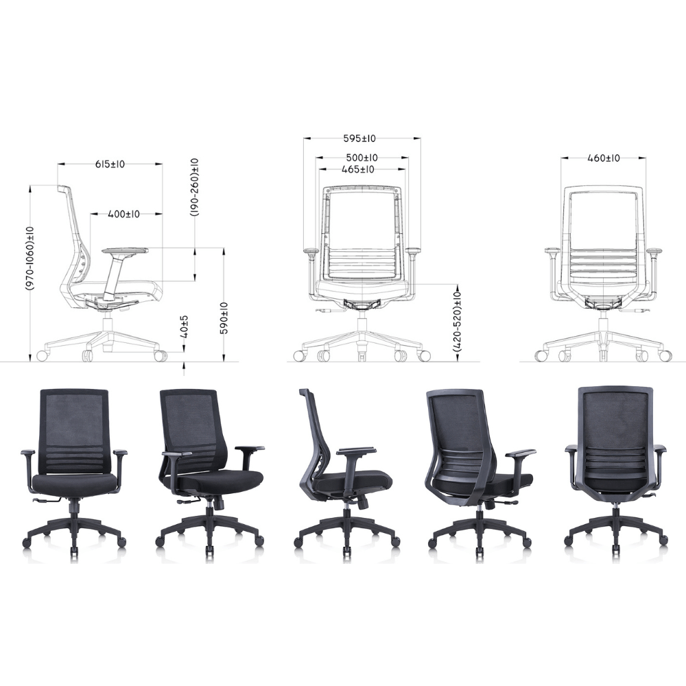 Zoom-M Mid Back Ergonomic Office Chair