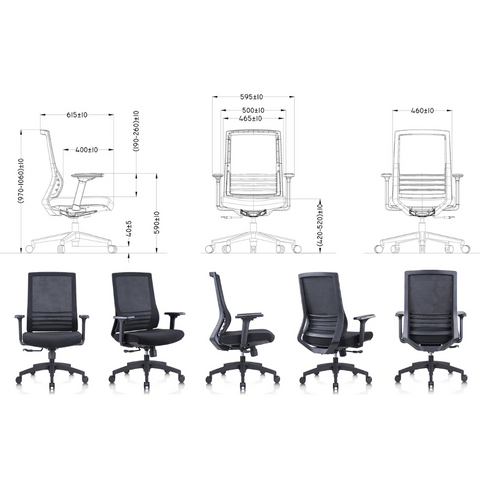 Zoom-M Mid Back Ergonomic Office Chair