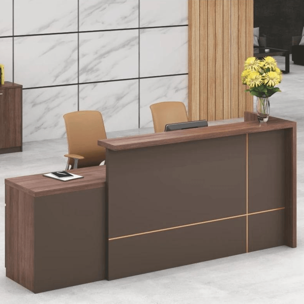 Kano Wooden Office Reception Counter Desk with Storage Cabinet ...