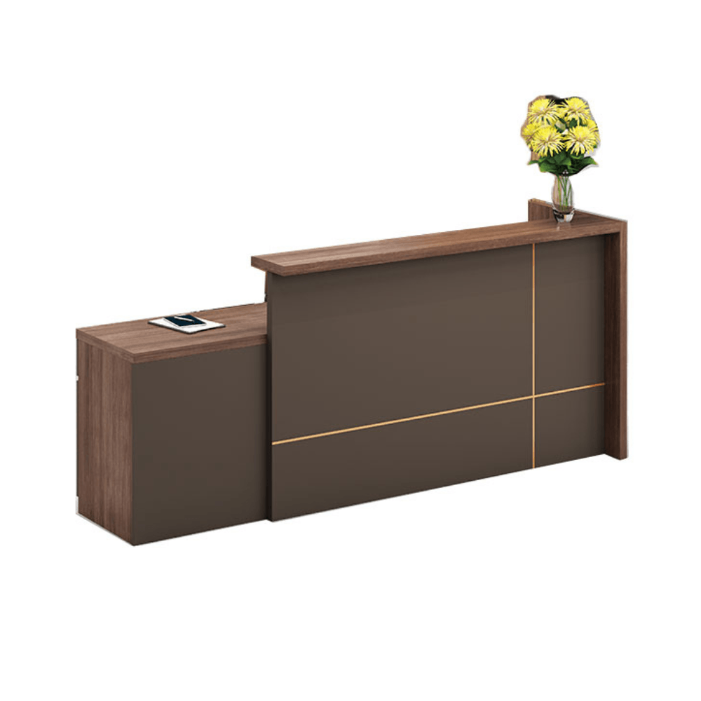 Kano Wooden Office Reception Counter Desk with Storage Cabinet - Gavisco Office Furniture